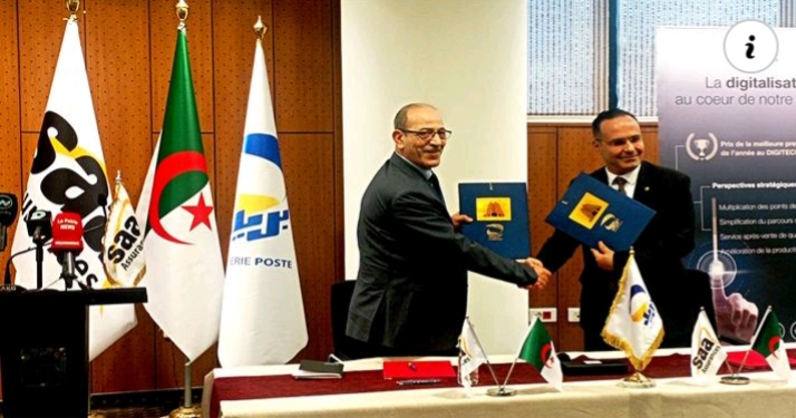 ECONOMIE NUMEMRIQUE : Signature d’une convention cadre entre ALGERIE POSTE et la compagnie d’assurance SAA